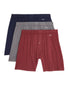 Navy Blazer/ Tawny Port/ Jet Flat 2xist 3-Pack Pima Cotton Knit Boxer Short 050107