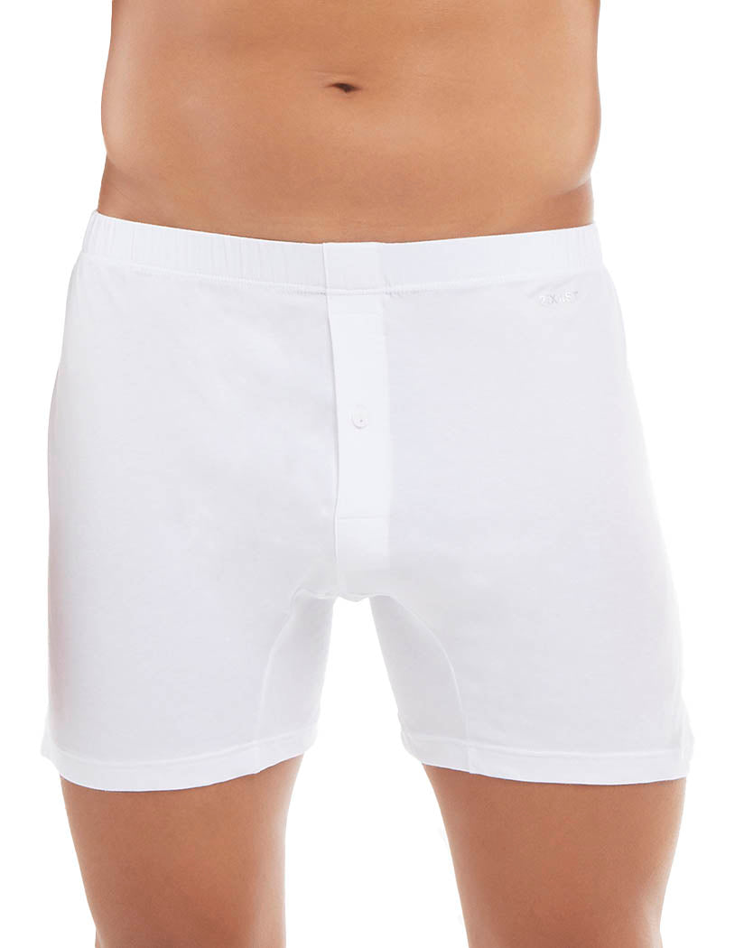 White Front 2xist Pima Luxe Knit Boxer 051207