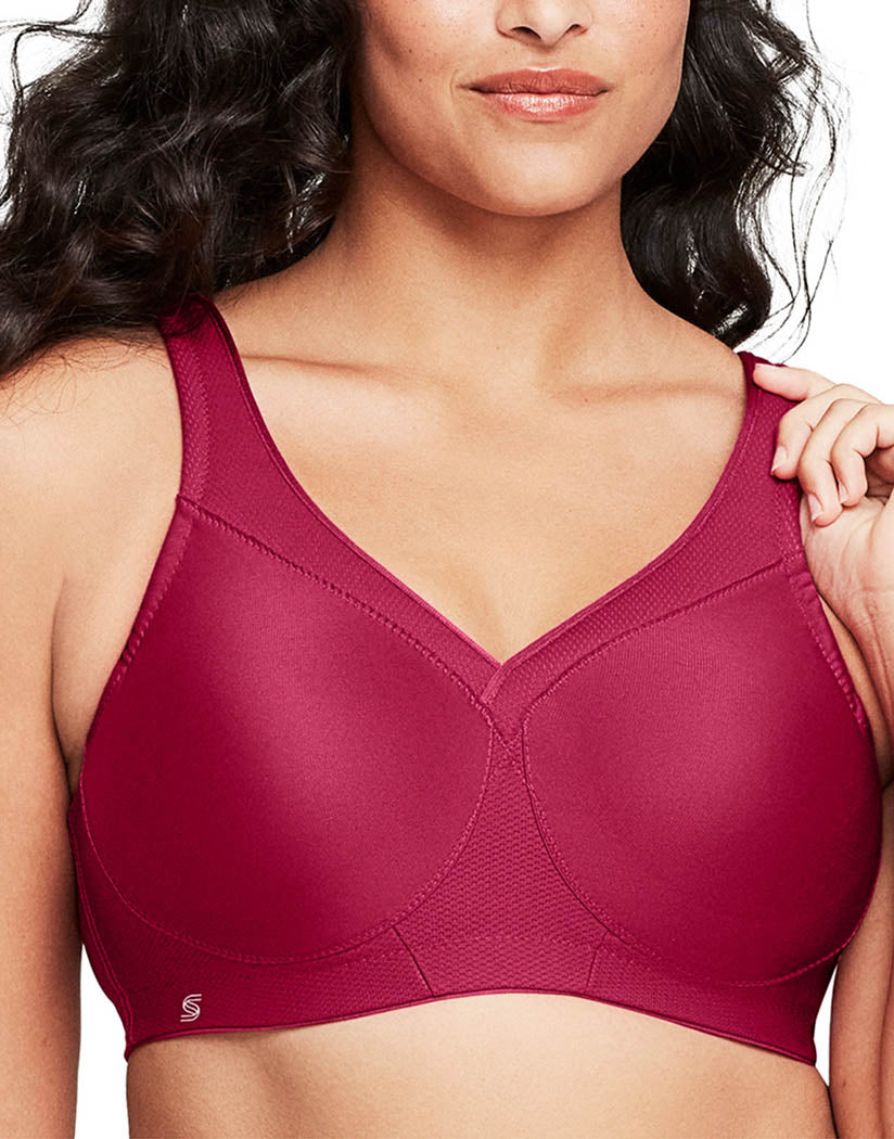 Ruby Red Front Glamorise Sport Versatile Support Bra Ruby Red 1006