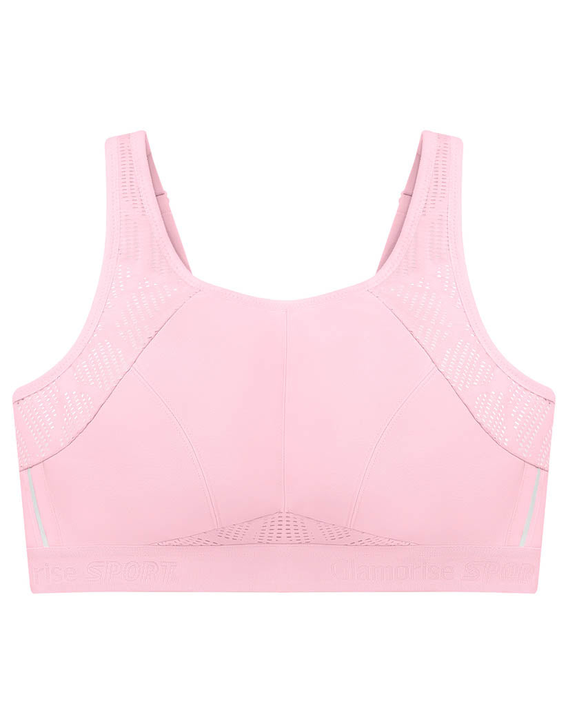 Pink Flat Glamorise No-Sweat Mesh Sports Bra 1068