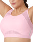Pink Front Glamorise No-Sweat Mesh Sports Bra 1068