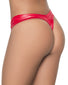 Wet Look Red Back Mapale High Leg Thong 1095