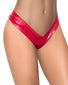 Wet Look Red Front Mapale High Leg Thong 1095