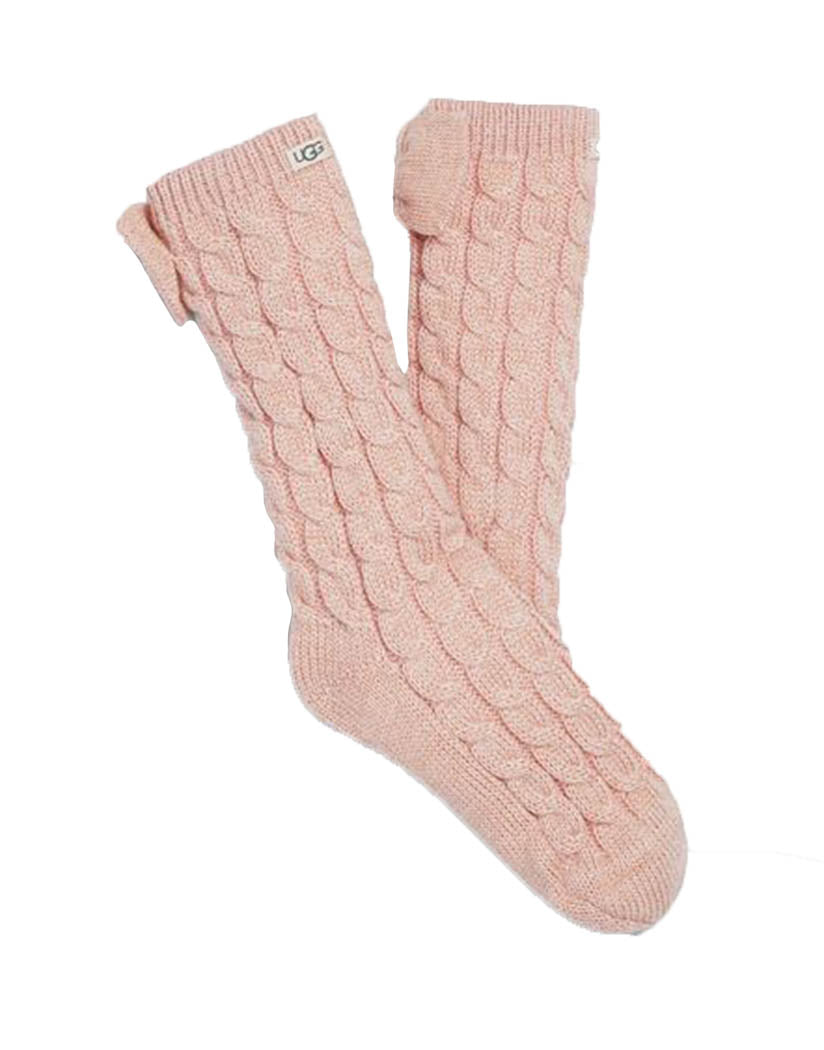 pink cloud front Ugg Women Laila Bow Fleece Lined Sock 1113637