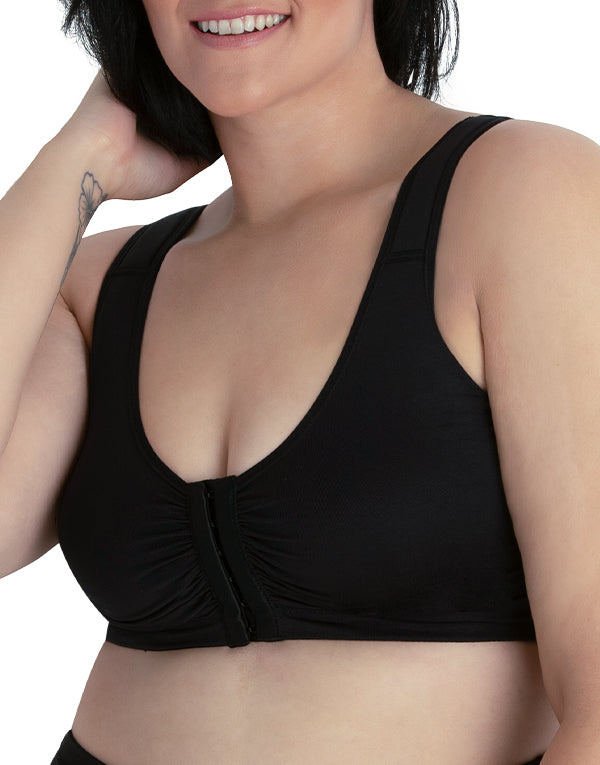 Black Onyx Front Leading Lady The Lillian Seamless Comfort Front Closure Bra 119