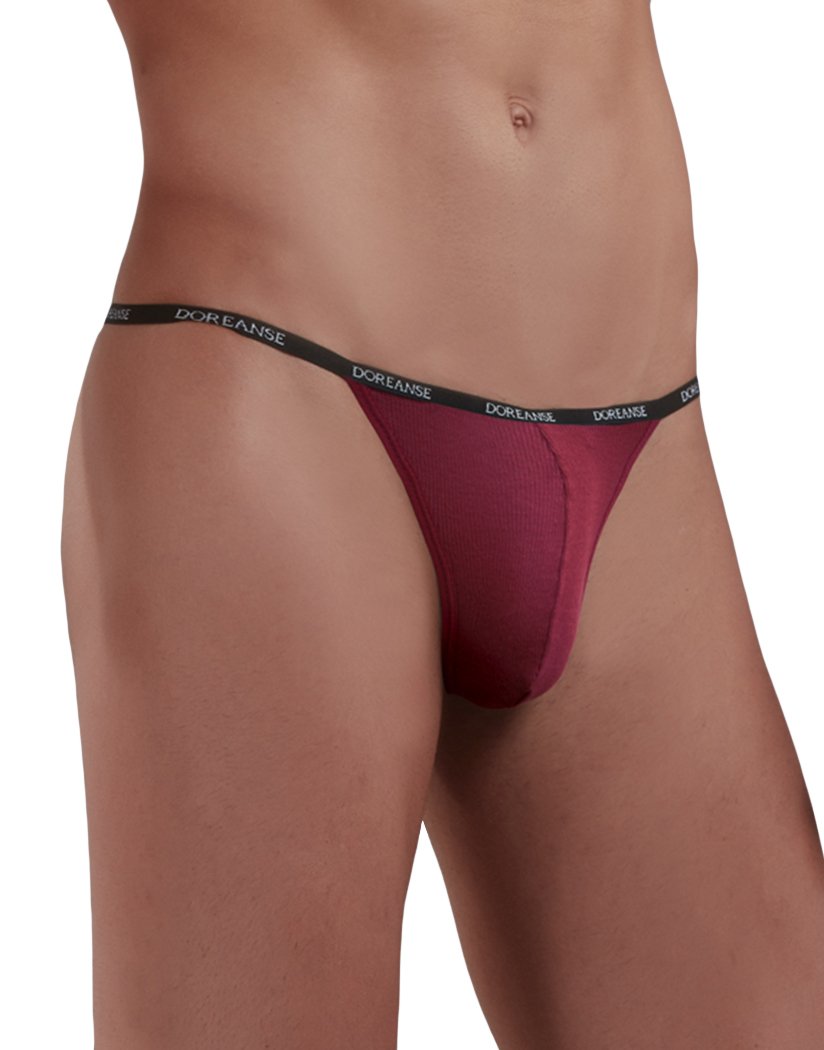 Burgundy Front Doreanse Ribbed Modal T Thong 1330