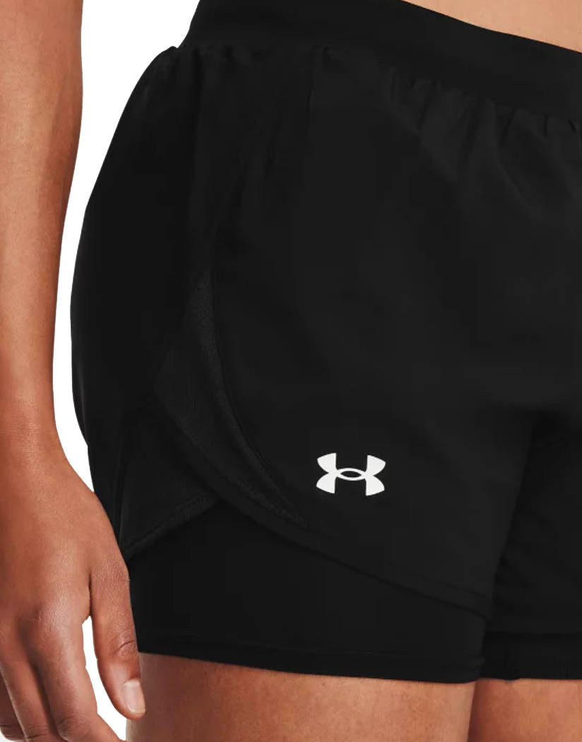 Black/ Black/ Reflective Front Under Armour Fly By 2.0 2-in-1 Shorts 1356200