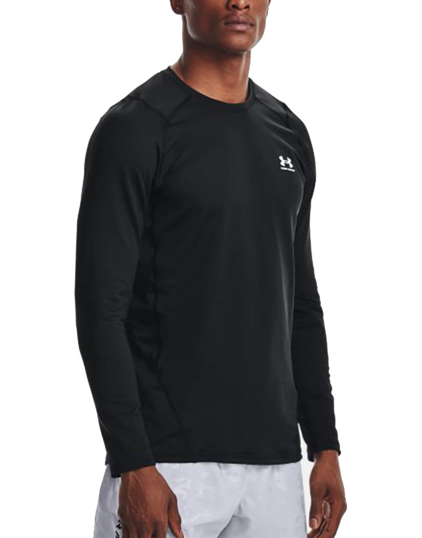 Black/ White Front Under Armour CG Armour Fitted Crew Long Sleeve Shirt 1366068
