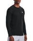 Black/ White Front Under Armour CG Armour Fitted Crew Long Sleeve Shirt 1366068