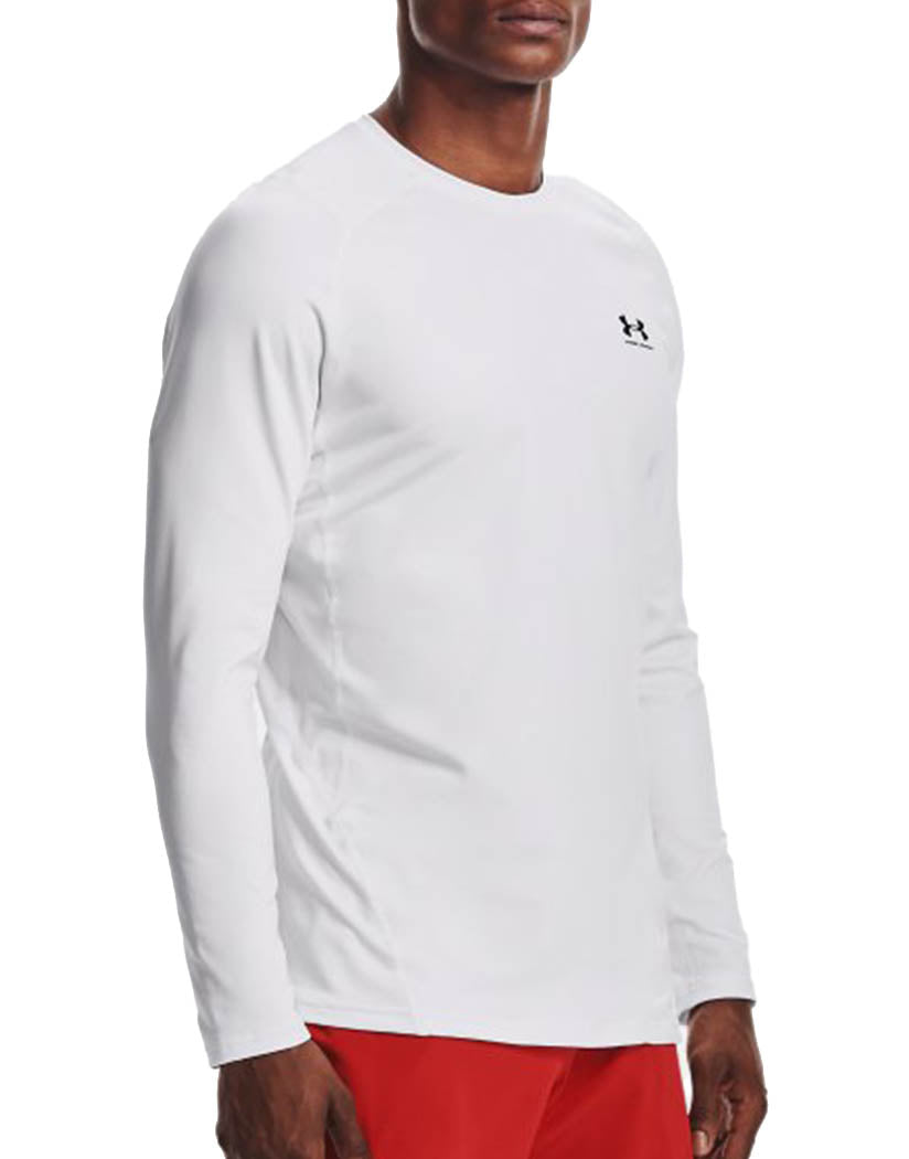 White/ Black Front Under Armour CG Armour Fitted Crew Long Sleeve Shirt 1366068