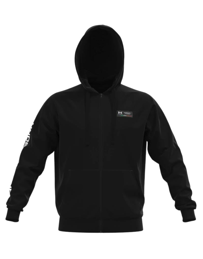 Black/ White Front Under Armour Rival Fleece Chroma FZ Hooded Sweatshirt 1370344