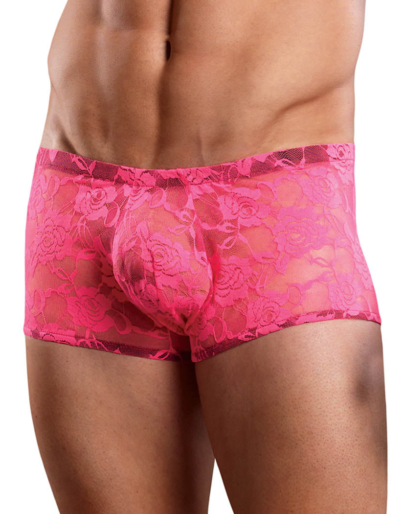 Hot Pink front Male Power Neon Lace Mini Short 145-194