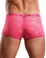 Hot Pink back Male Power Neon Lace Mini Short 145-194
