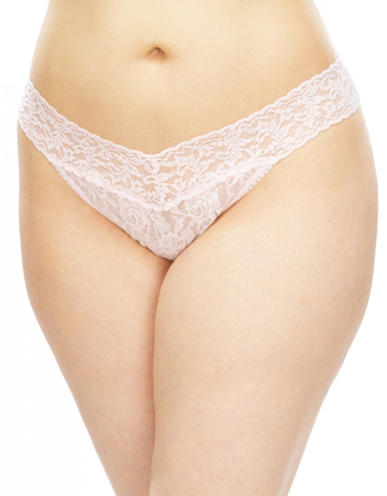 Bliss Pink Front Hanky Panky Stretch Lace Plus Size Thong
