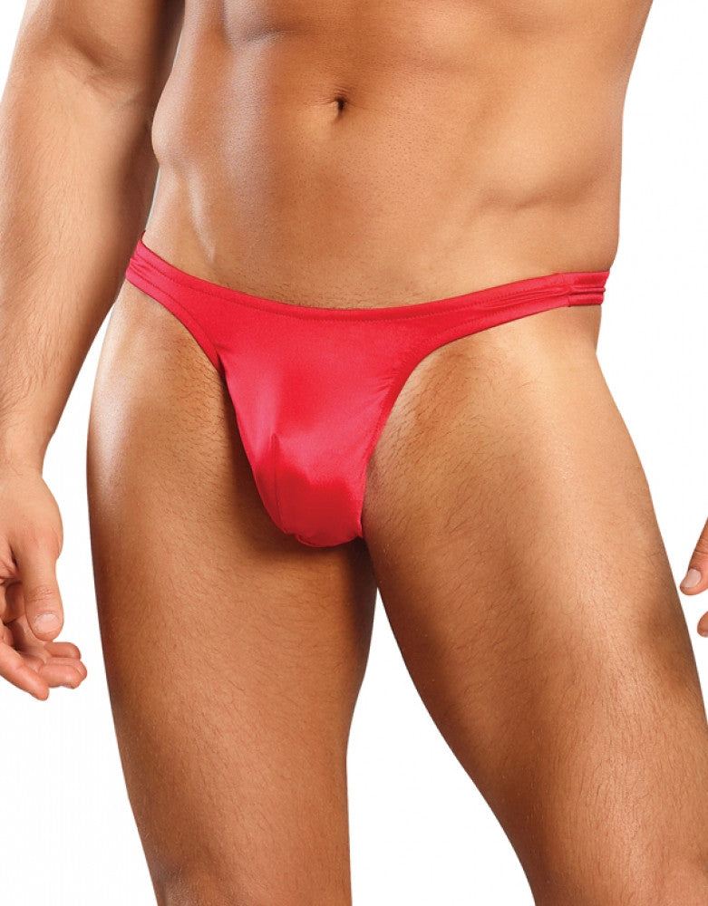 Red Front Male Power Satin Bong Thong 442-076