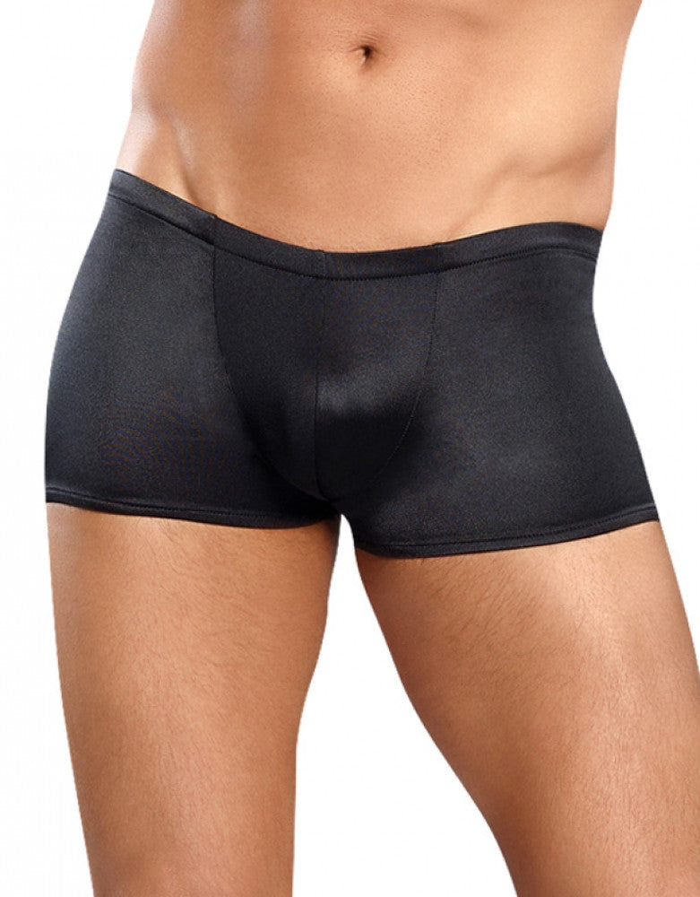 Black Front Male Power Satin Lo Rise Pouch Trunk 153-076
