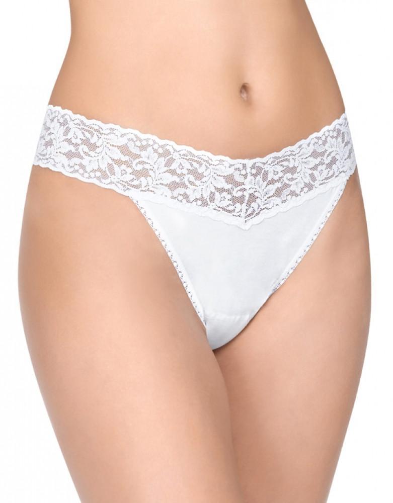 White Front Hanky Panky Cotton with a Conscience Original Rise Thong