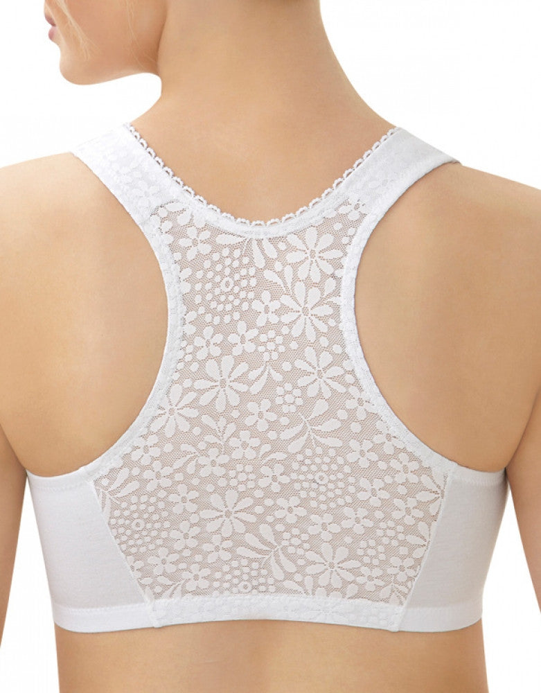 White Front Glamorise Complete Comfort Cotton T-Back Bra