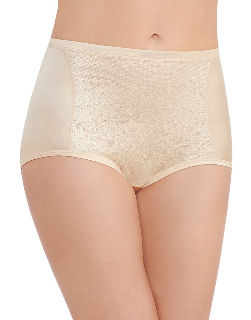 Damask Neutral Front Vanity Fair Smoothing Comfort Lace Brief 13262