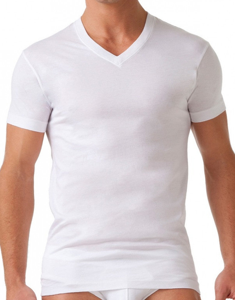 White Front 2xist Men's Pima Cotton V-Neck T-Shirt 041010