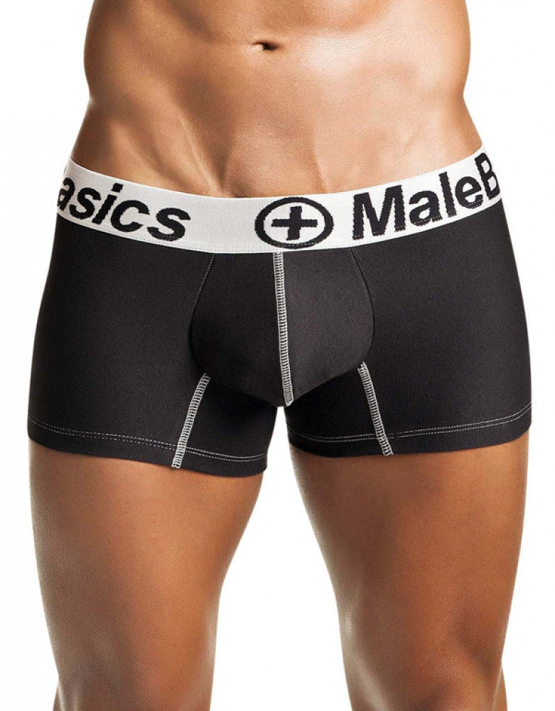 Black Front Malebasics Men's Cotton Fitted Classic Trunk MB001