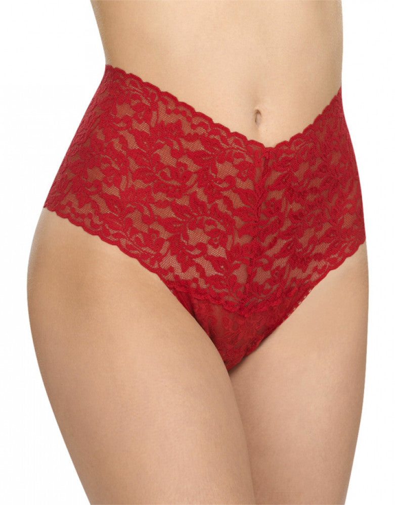 Red Front Hanky Panky Signature Lace Retro Thong