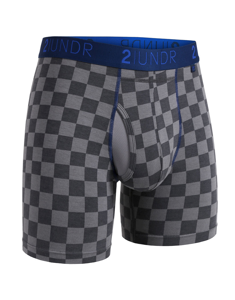 Check Mate Front 2UNDR Men's Swing Shift Boxer Brief Underwear Print 2U01BB