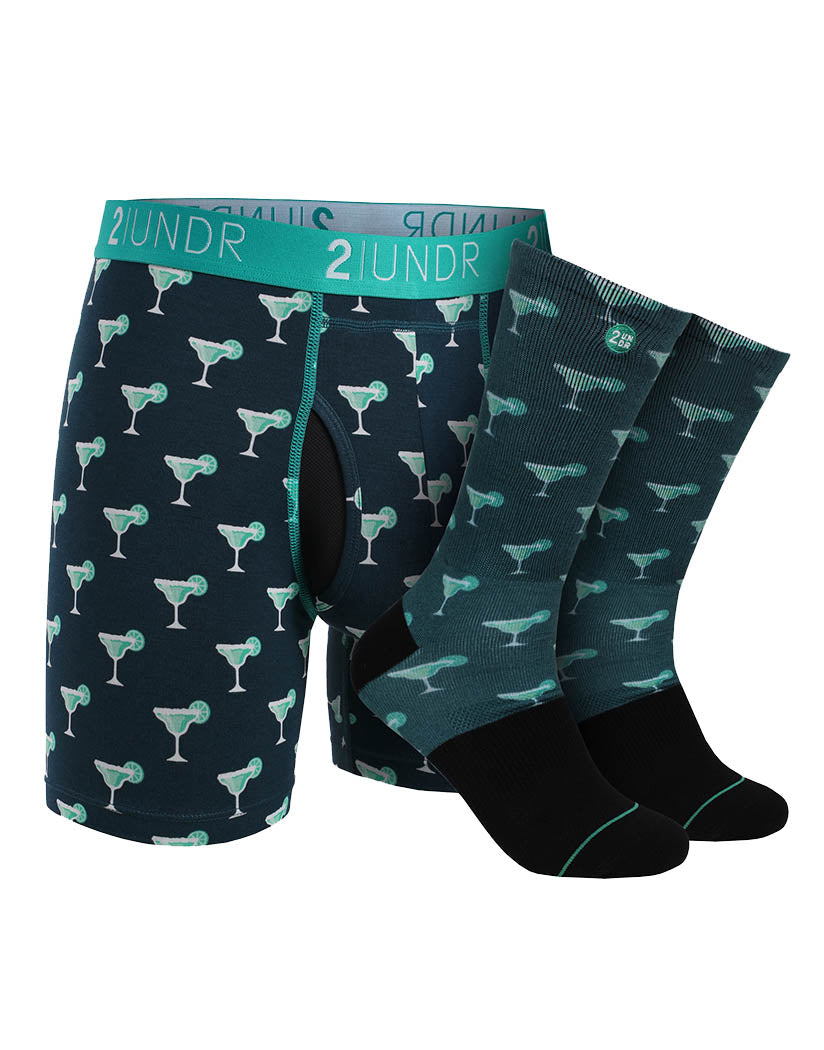 Margaritas Front 2UNDR Swing Shift Print Boxer Brief And Sock Pack 2U01BS