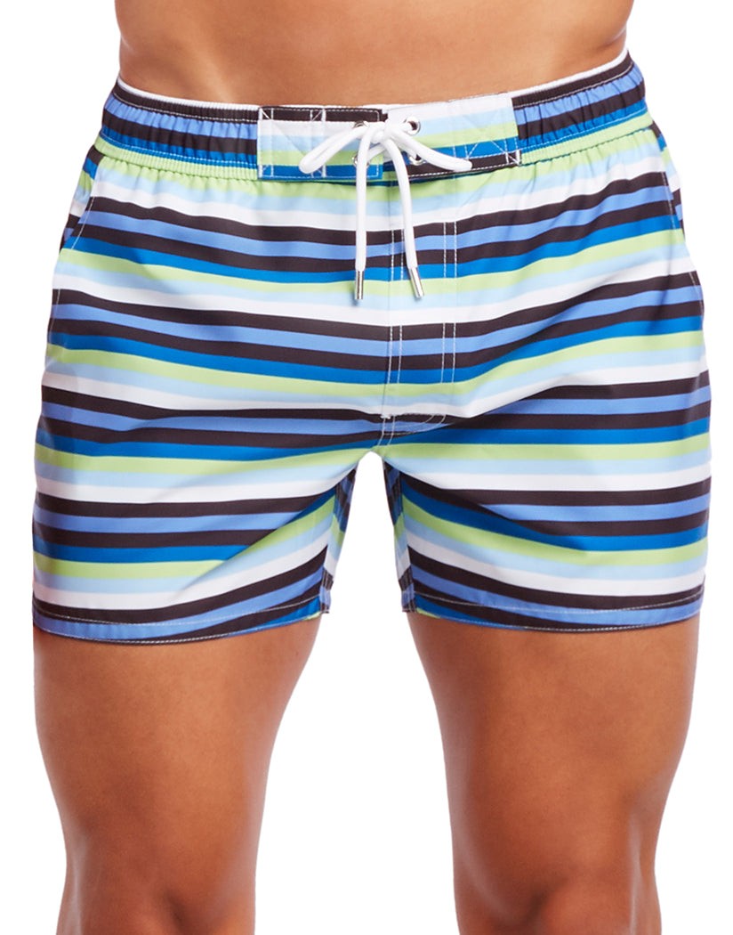 Bold Stripe- Limeade Front 2xist Ibiza Woven Swim Short 151012