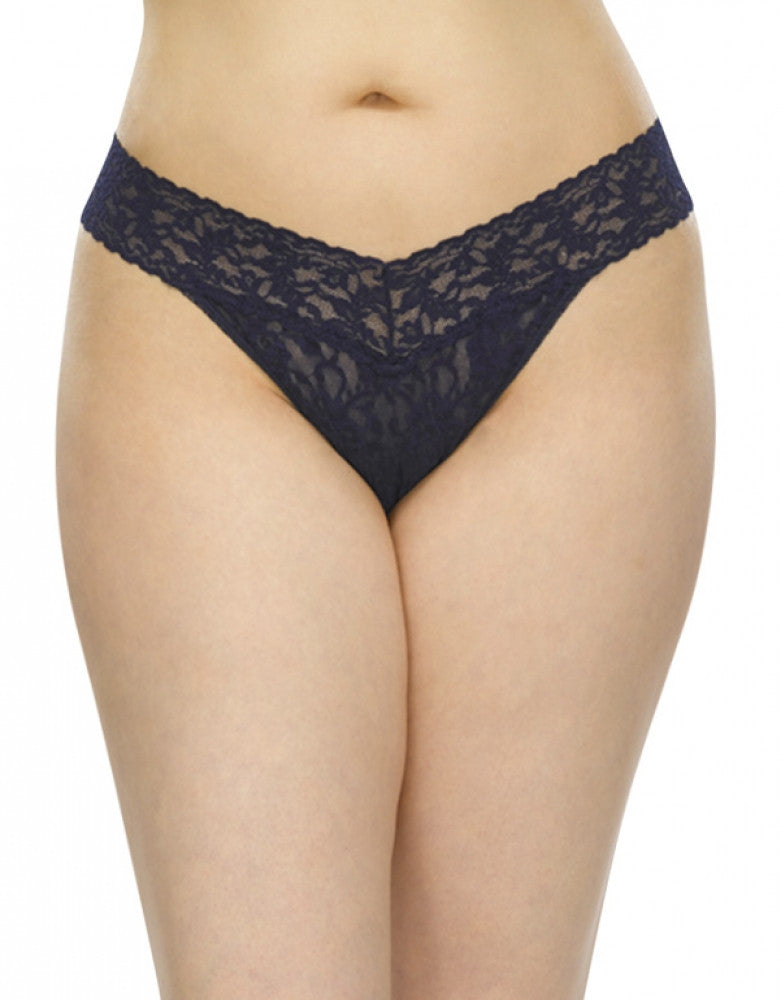 Navy Front Hanky Panky Stretch Lace Plus Size Thong
