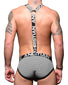 BLACK/SILVER back Andrew Christian PRIMARY CLIP HARNESS (UNDIES SOLD SEPARATELY) 3190