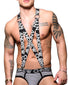 BLACK/SILVER front Andrew Christian PRIMARY CLIP HARNESS (UNDIES SOLD SEPARATELY) 3190