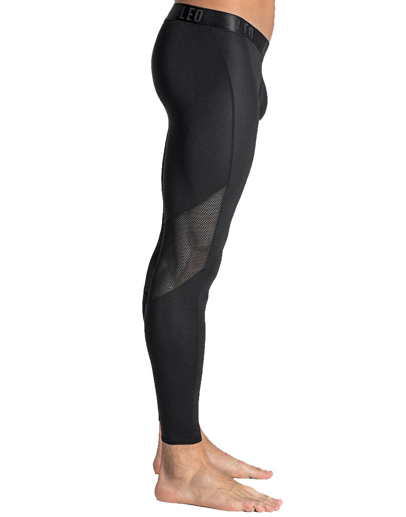 Black Side Leo Fitted Training Tights 033314