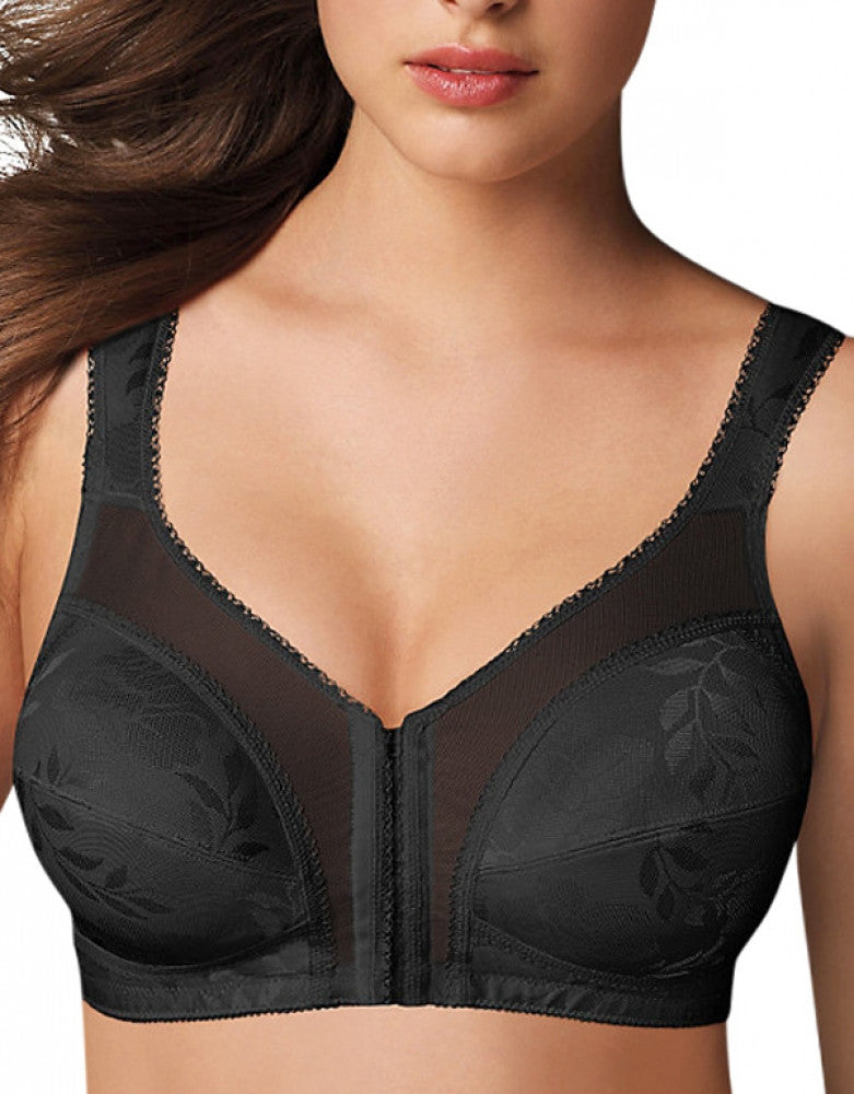 Black Front Playtex 18 Hour Front-Close Wirefree Bra with Flex Back 4695B