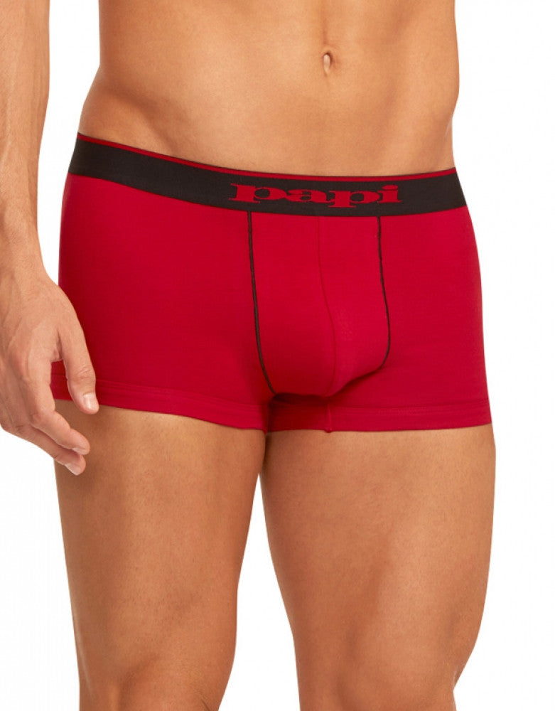 Red/Black Front Papi 3-Pack Cotton Stretch Brazilian Trunks