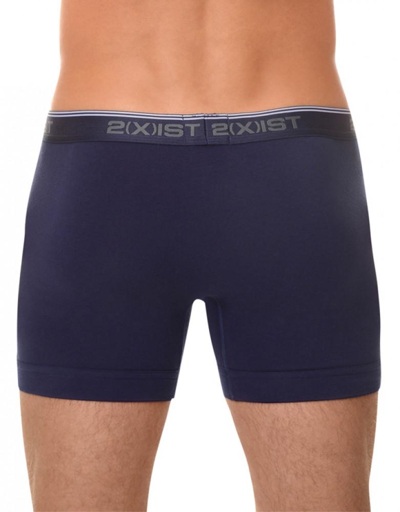 Eclipse/Lead/Dazzling Blue Back 2xist Men's 3-Pack Cotton Stretch Boxer Briefs 021304
