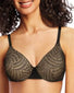Black/Excalibur Lace front Bali One Smooth U Concealing Underwire Bra 3W11