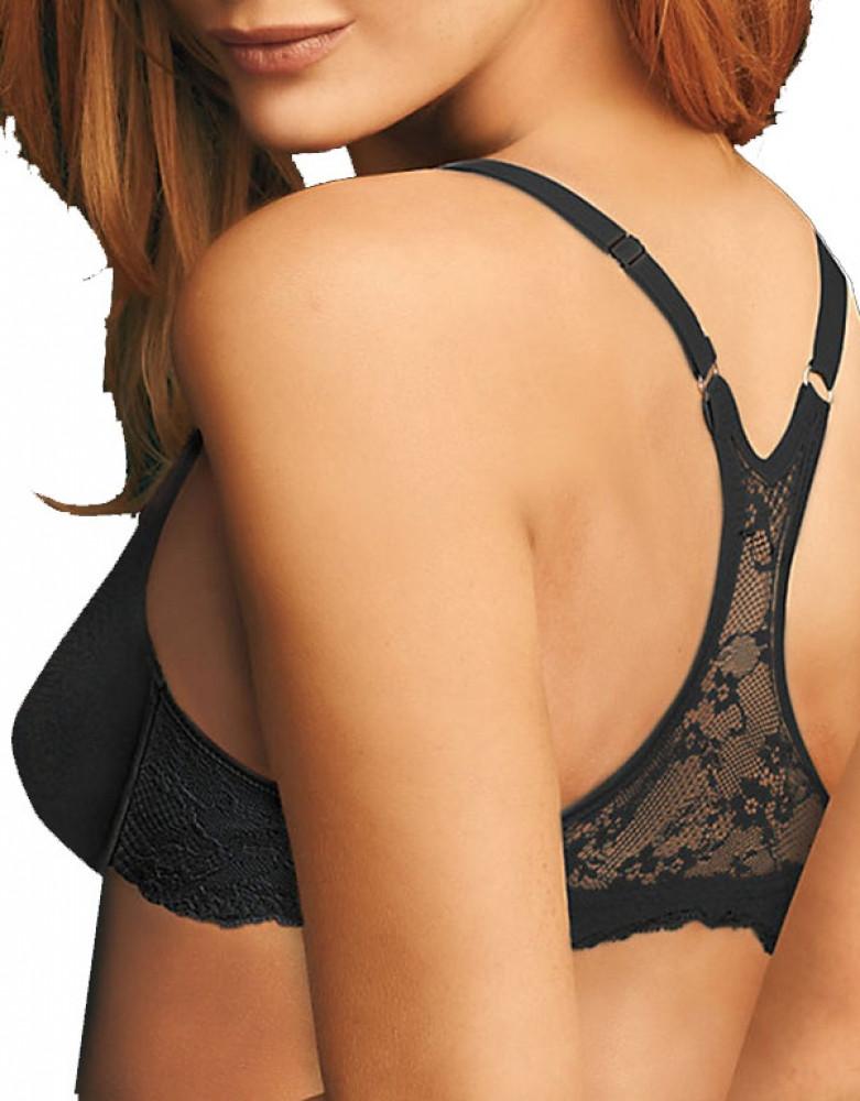 Maidenform One Fab Fit Extra Coverage Lace T-Back Bra_Black_34C at
