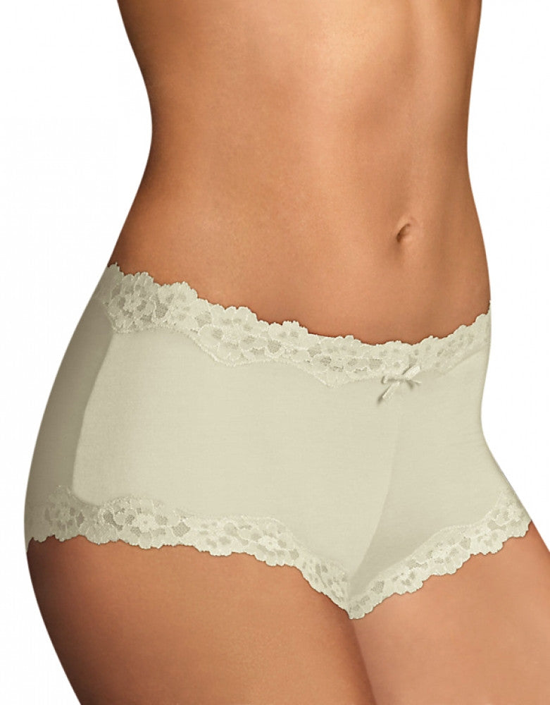 Ivory Front Maidenform Cheeky Scalloped Lace Hipster 40837