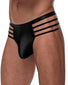 black side Male Power Matte Cage Thong 417-261