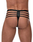 black back Male Power Matte Cage Thong 417-261