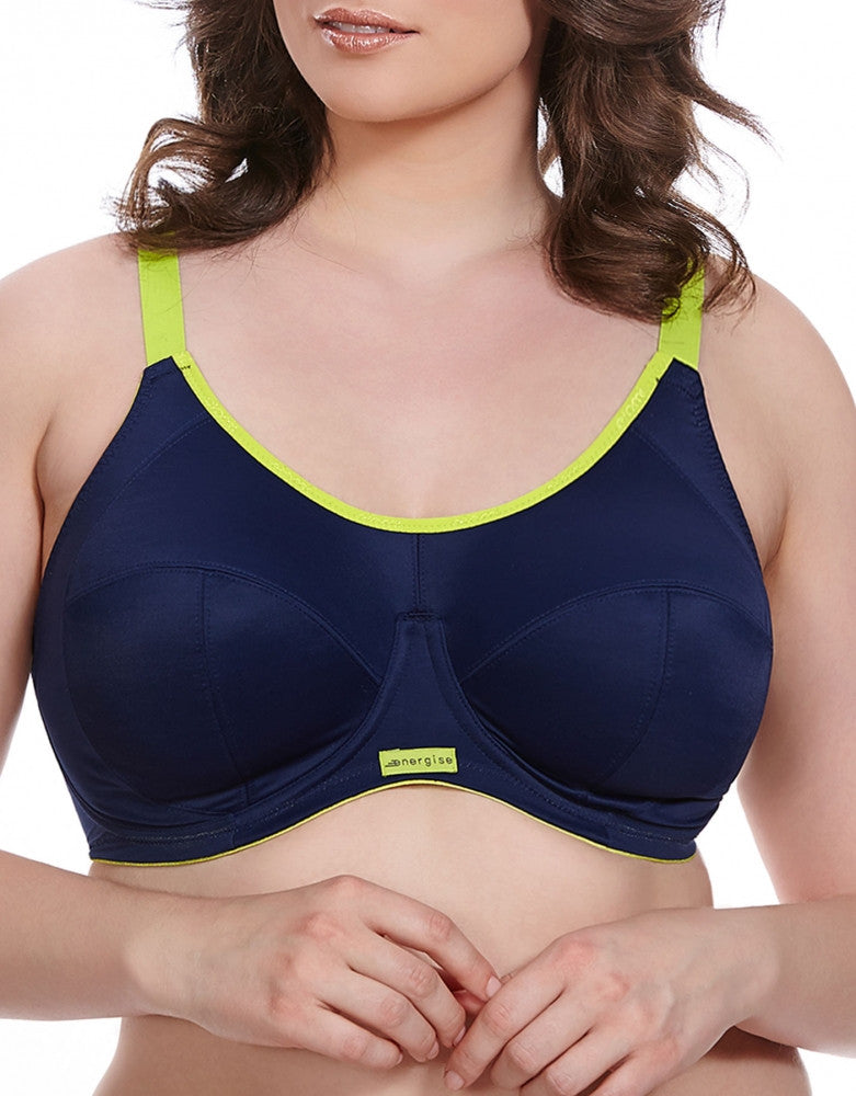 Navy Front Elomi Energise Full Figure Convertible Sports Bra