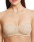 Naturally Nude Front Wacoal Halo Lace Strapless Underwire Bra
