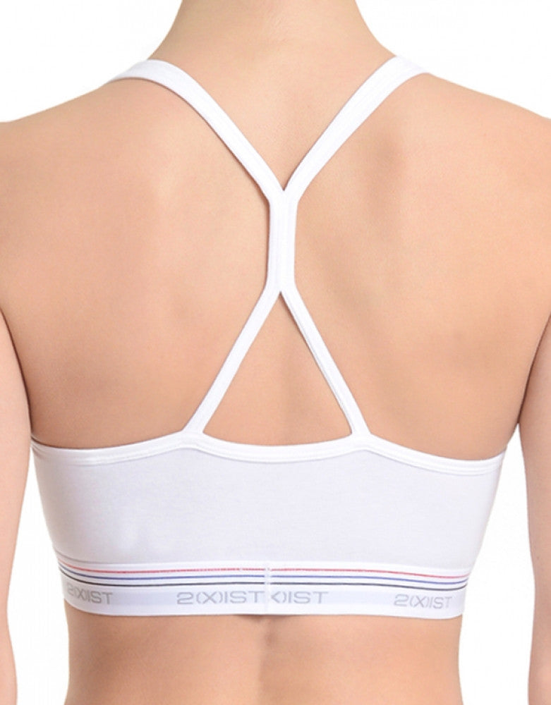 White Back 2xist Women Retro Cotton Y-Back Bralette WU0161