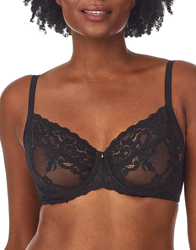 Black Front Le Mystere Cotton Touch Full Coverage Cut & Sew Bra 4020