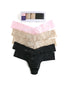 Bliss Pink/ Chai/ Chai/ Black/ Black Front Hanky Panky Signature Lace 5 Pack Low Rise Thong 4911FPK