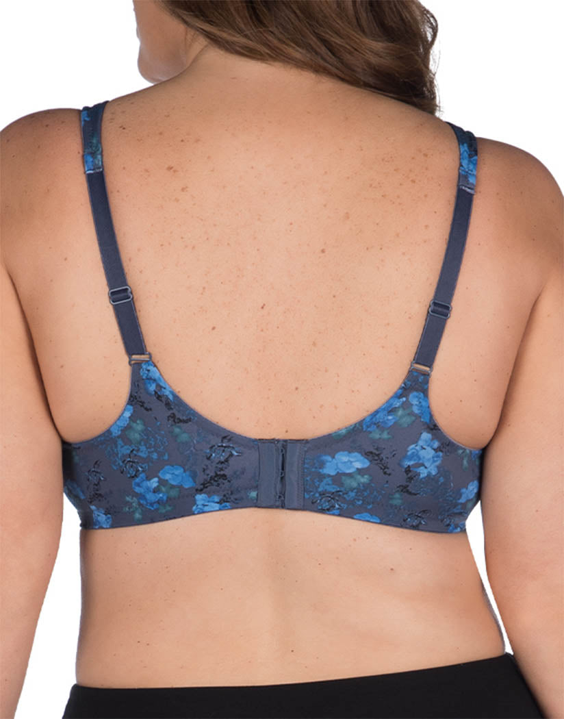 Blue Floral Back Leading Lady The Brigitte Full Coverage Underwire Molded Padded Seamless Bra Blue 5028