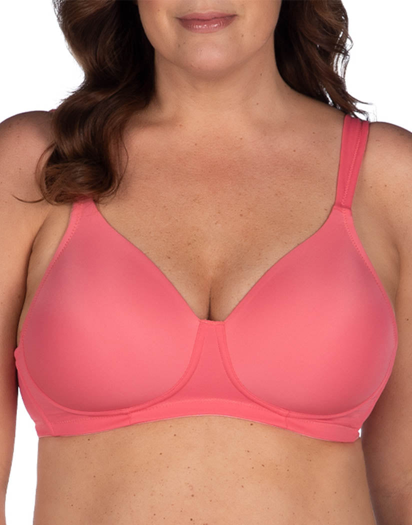 Syn Kissed Coral Front Leading Lady The Brigitte Full Coverage Wirefree Molded Padded Seamless Bra 5042