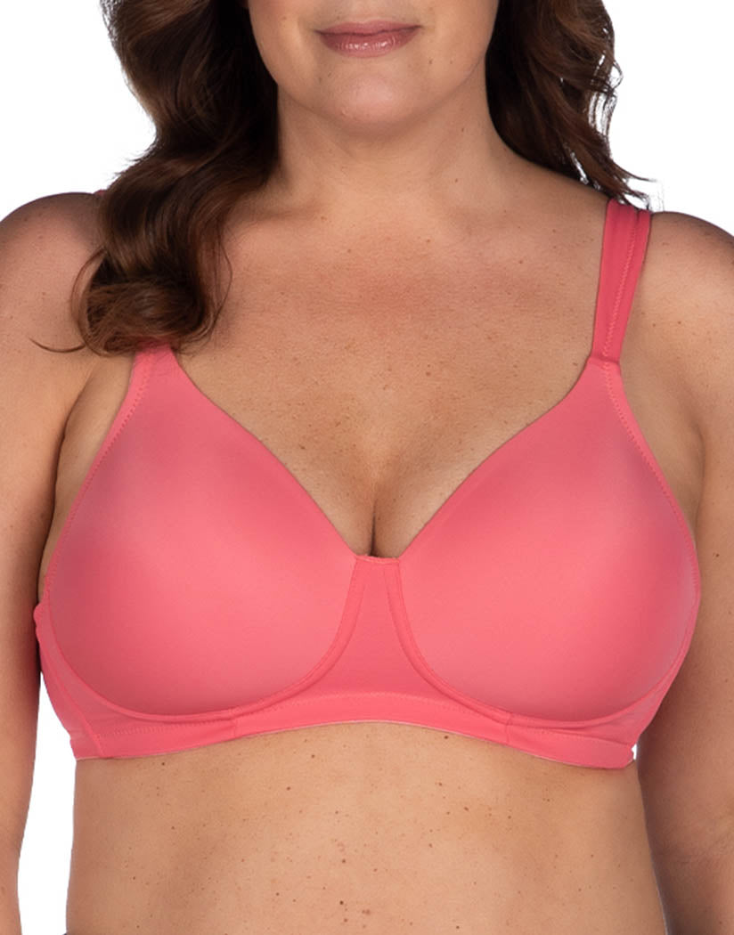 Sun Kissed Coral Front Leading Lady The Brigitte Full Coverage Underwire Molded Padded Seamless Bra Sun Kissed Coral 5028