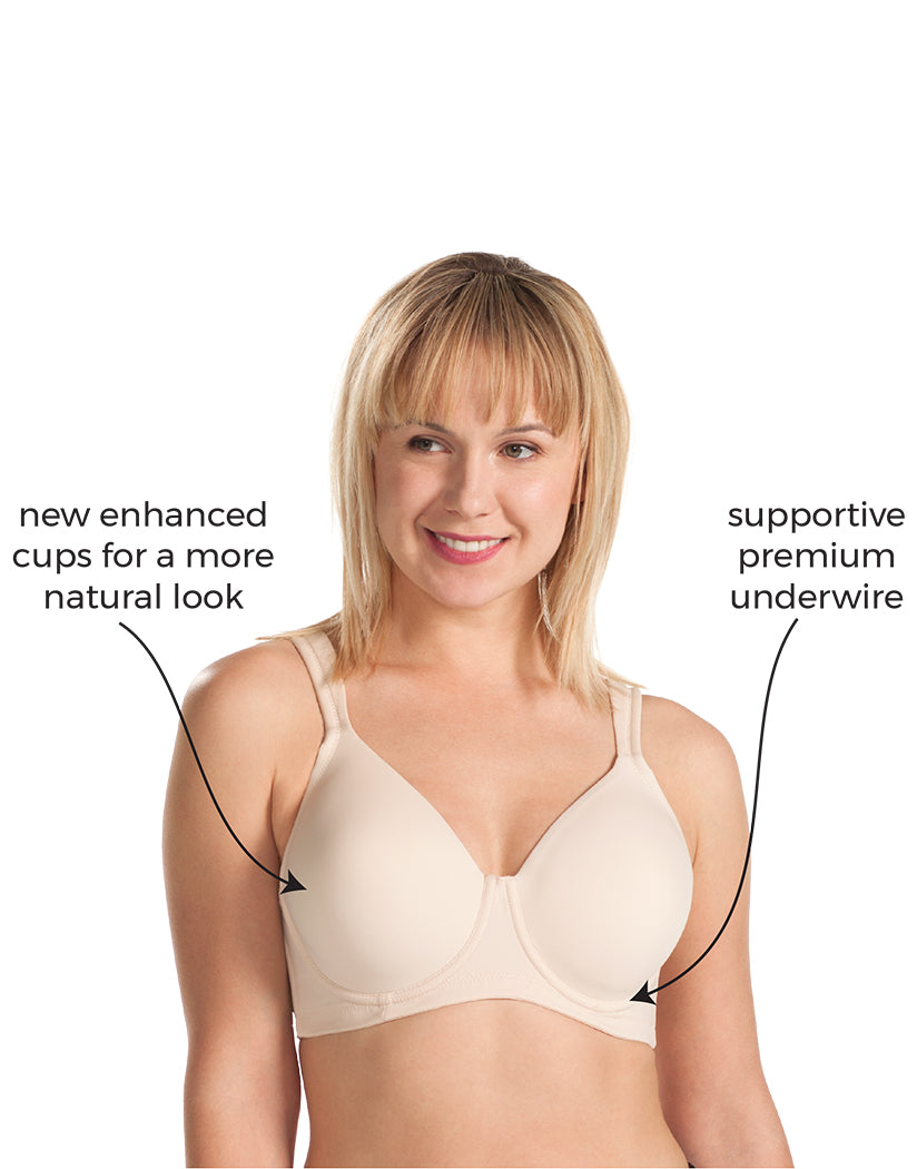 Nude Front Leading Lady The Brigitte Full Coverage Wirefree Molded Padded Seamless Bra Nude 5042